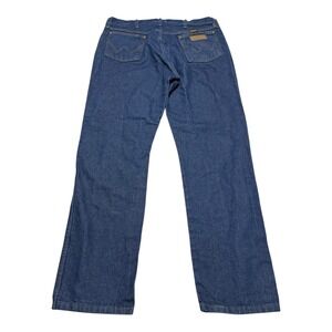 Wrangler 1013MWZPW 100% Cotton Dark Wash Straight Leg Jeans Men's 36x32 Cowboy